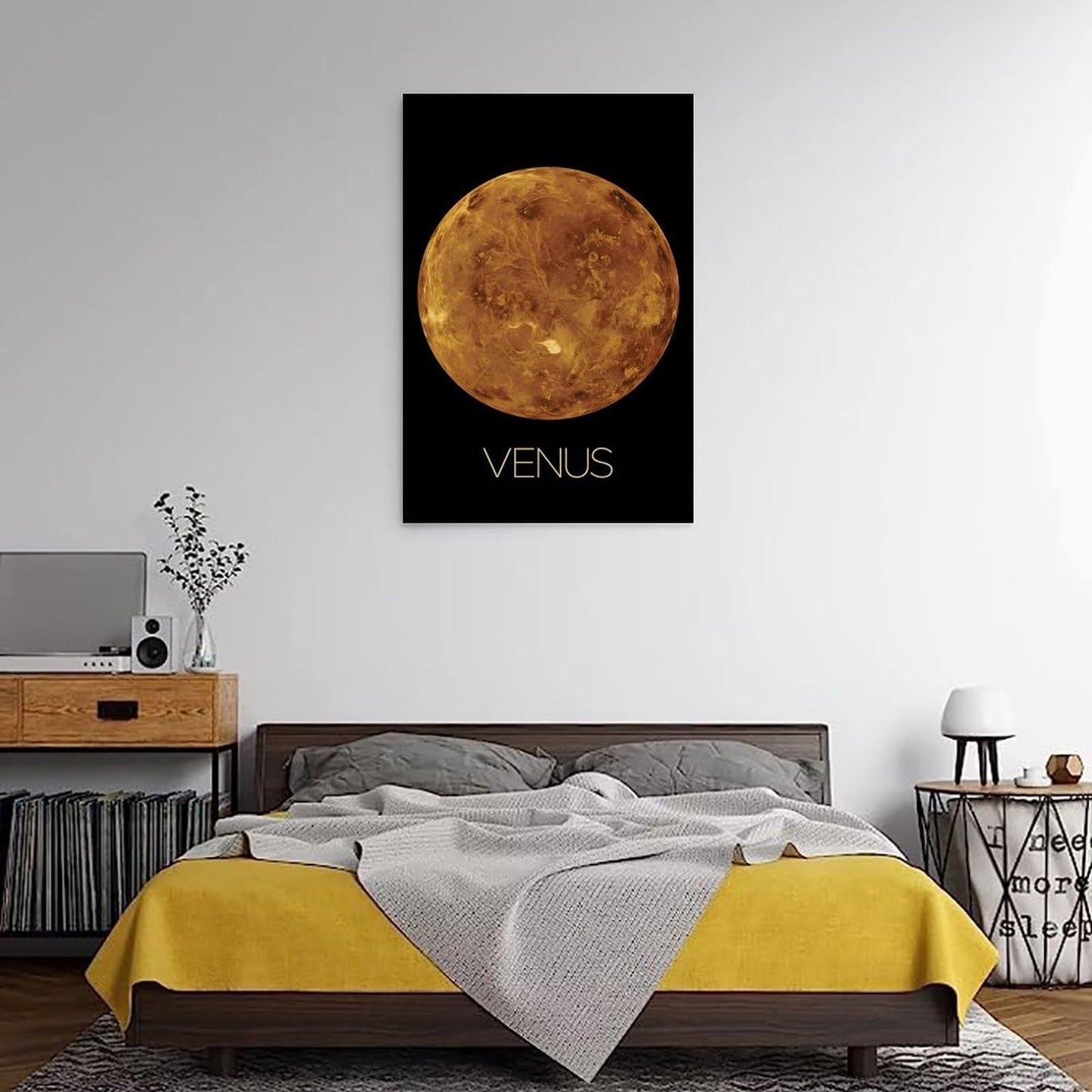 Solar System Planets Canvas Wall Art - Venus Planet Space Poster for Kids Room Bedroom Classroom, STEM Educational Astronomy Decor, Science Gift for Boys Girls, 16x24 Inch Framed