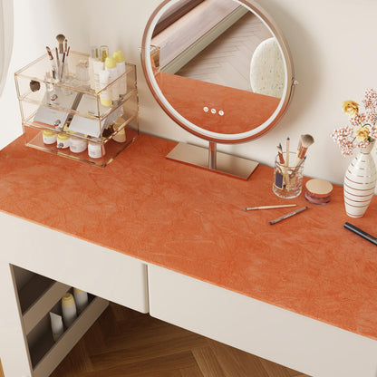 VaryPaper 15.7"x78.7" Orange Crushed Velvet Fabric Self Adhesive Flocking Contact Paper for Cabinets Dresser Soft Felt Drawer Liner Jewelry Box Liner Velvet Wallpaper Peel and Stick for Nursery Crafts