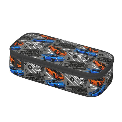 Geoocii Race Car Large Capacity Pencil Case Organizer Pencil Pouch Stationery With Zipper School Supplies Pencil Bag For Girls Boys Teens Adult Office