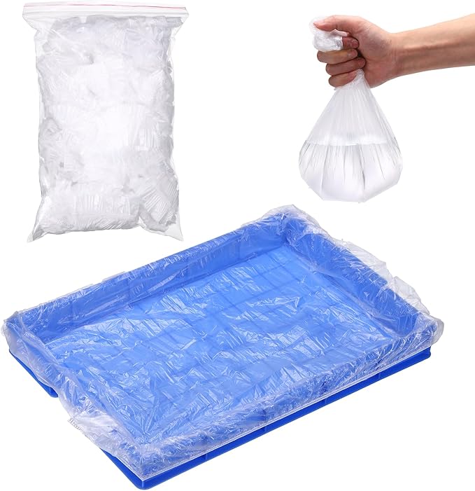Disposable Bird Cage Liners, Clear Plastic Cage Liners for 20x13 Inch Pallets Tray Universal Elastic Film, (30 Pcs), Intended for Parakeet/Cockatiels/Rabbit/Guinea Pig