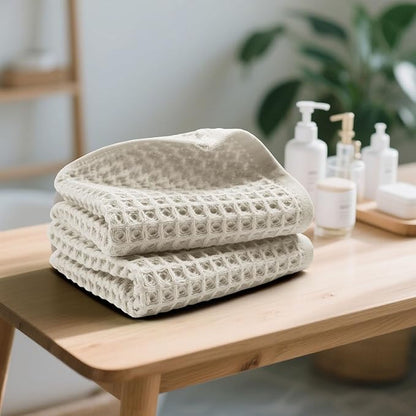 Jacquotha Waffle Hand Towels 5-Piece – Cotton, Quick Dry, Lint Free, 13” x 29”