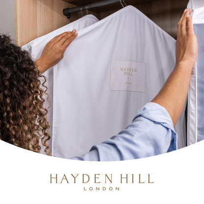 Hayden Hill Luxury Organic Cotton Garment Storage Bag - Long 58" Dress Bag - Breathable & Moth-Proof For Full Length Clothing, Dresses & Coats - Clothes Bags for Hanging Organization