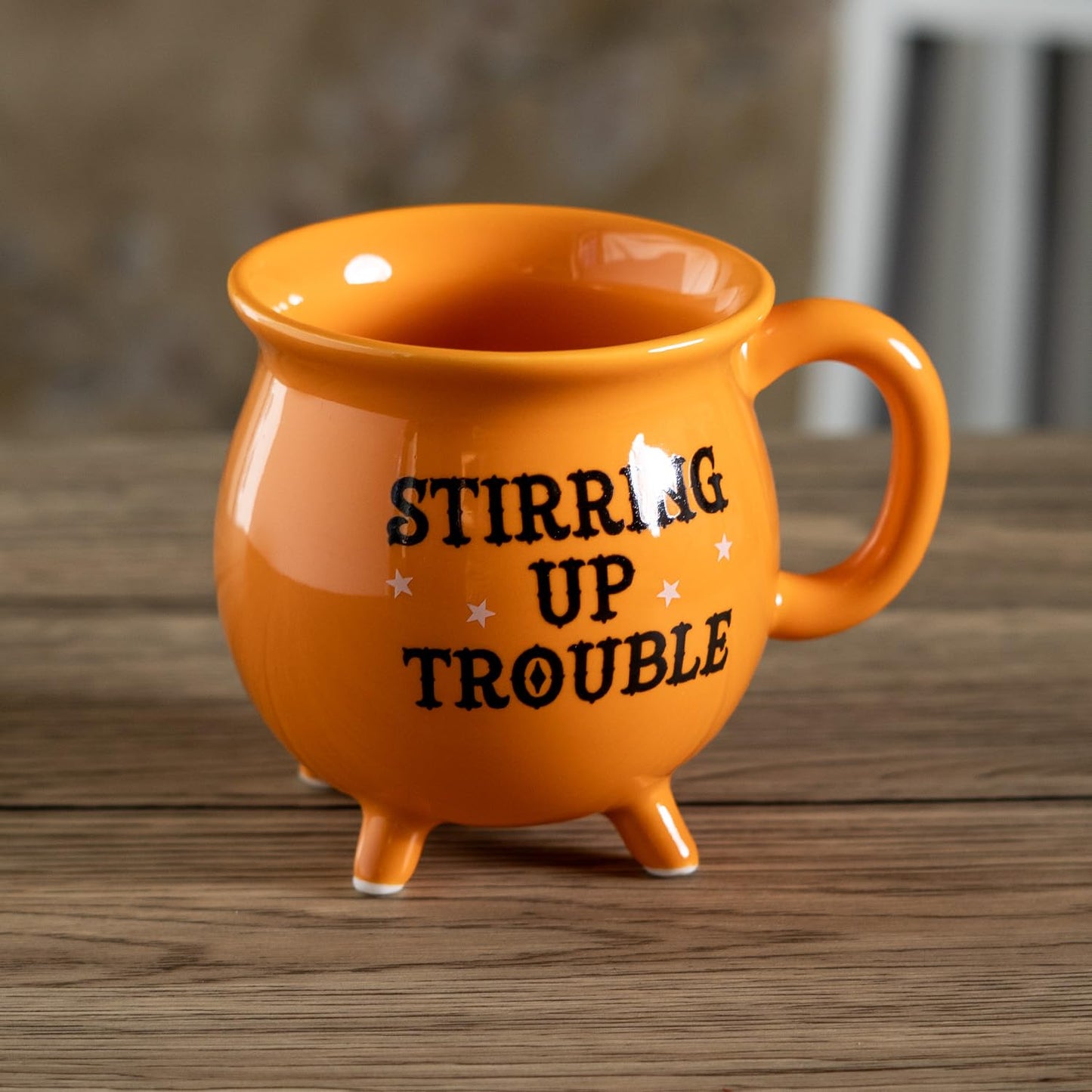 Pacific Giftware Wicca Orange Stirring Up Trouble Cauldron Ceramic Mug with Handle by Something Different UK Witchy Halloween and Spiritual Themed Drinkware Cup 16 Fl oz