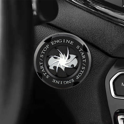 Bat Rotary Car Push Start Button Cover, Engine Start Stop Button Cover Interior Accessories, Anti Scratch Universal Protective DIY Decoration, Gift for Men (Bat Black)
