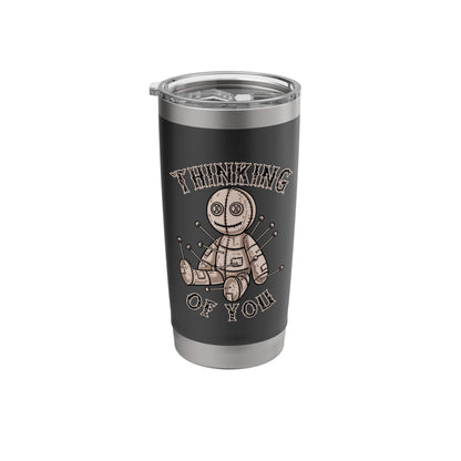 Halloween Voodoo Doll Thinking of You Funny Goth Humor Retro Stainless Steel Insulated Tumbler