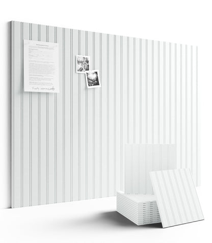 Fluxynara Cork Board Alternative: Large 48" x 36" Felt Bulletin Board Wall Panels with 70 Safe Removable Adhesive Tabs - 12 Pack for Home, Office & Classroom Vision Board - Cold White