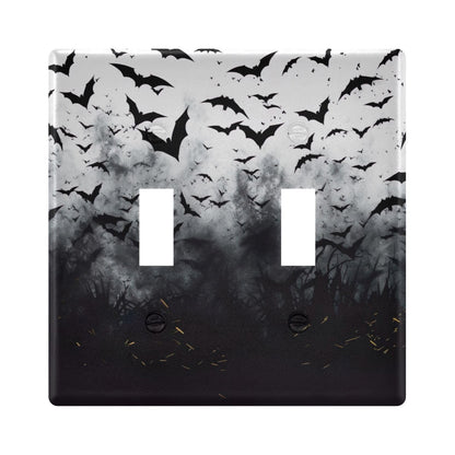 Halloween Black Bats 3-Gang Light Switch Cover,Toggle Wall Plates Cover,Outlet Covers,Polycarbonate Thermoplastic,21214555