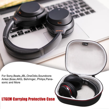 Headphone Headset Case Compatible with JBL, Beats, Sony, Soundcore Anker, Raycon, TOZO, SteelSeries, Logitech, Jabra, Bose, Audio-Technica, Sennheiser Headphones, Black+Grey
