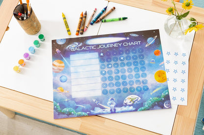 Kids Chore & Routine Reward Chart Set – 3 Space-Themed 7-Day Charts with 147 Stickers – Gentle Behavior & Goal Tracker by Saisu – Ages 3+