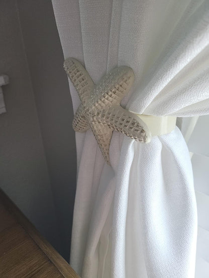 The Metal Magician Metal Nautical Starfish Curtain Holdback & Curtain Holder for Home, Bedroom & Office (Starfish Set of 2)