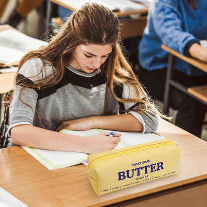 Funny Butter Sticks Soft Pencil Case Pouch College School Supplies, Pencil Box with Zipper for Teen Girls Boys Women Men Adults, Pen Bag Back to School Essentials Stationary Gift for Student Teacher