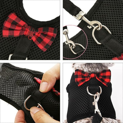 Beavorty Pet Vest Harness Breathable Mesh, Adjustable Chest Back Strap for Small Pets (m 30-34cm), Lightweight No-Pull Dog Harness Set for Rabbits, Guinea Pigs, and Squirrels