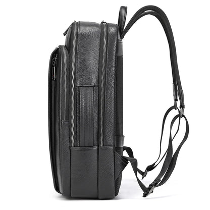 JulBean Laptop Leather Travel Backpack For Men Carry On Back Pack For Business Work computer Backpacks Fit 15.6" Laptop