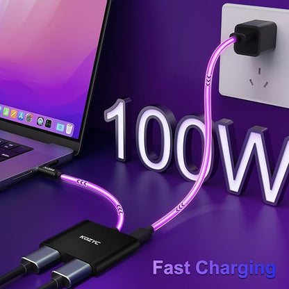 KOZYC USB C to Dual HDMI Adapter 4K@30Hz, USB C Hub Multiport Adapter with 2xHDMI, USB 3.0, 100W PD, Support USB C to HDMI Splitter Extended Display (MST Only Support Windows), Black
