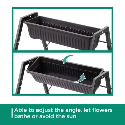 SweetBin Raised Garden Planter Bed, Tiered Planter Stand with 5 Boxes, 25" Long*30" Wide*31" Tall, Vertical Raised Garden Bed for Herbs, Flowers, or Vegetables in Patio Balcony Indoor Outdoor