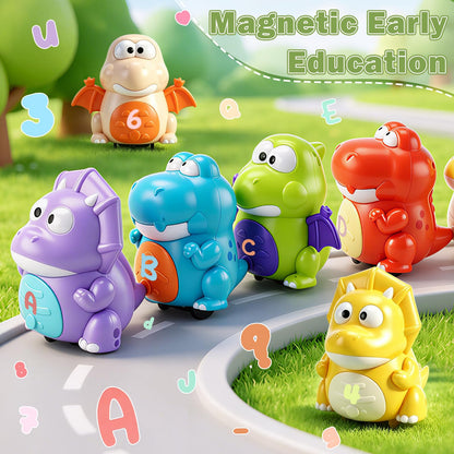 Covriina Dinosaur Magnetic Number Train Set for Toddlers 1-3, Magnetic Train Set for Toddlers Learning Toy, Number Toys DIY Letters, Dancing Singing Dinosaur Train Educational Toy for Girls Boys