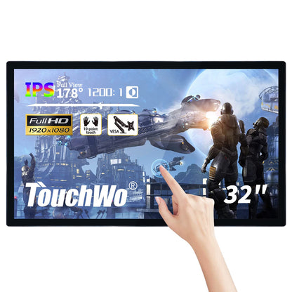 TouchWo 32 inch Interactive Touchscreen Whiteboard, Smart Board with 16:9 Display 1080P, Android 14 Touchscreen Electronic Whiteboard for Office and Classroom, RAM 4G & ROM 32G