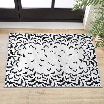 Artoid Mode Bat Halloween Door Mat, Party Home Decor Low-Profile Non-Slip Washable Throw Rug for Kitchen Entryway Front Door Bedroom Bathroom Indoor 2x3 Feet
