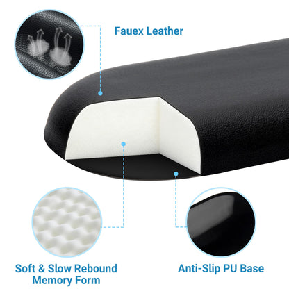 ASFSKY Keyboard Wrist Rest for Full-Size Mechanical Keyboards, 17-Inch Ergonomic Memory Foam Wrist Support with PU Leather Surface, Easy to Clean for Office, Gaming & Coding (Classic Black)