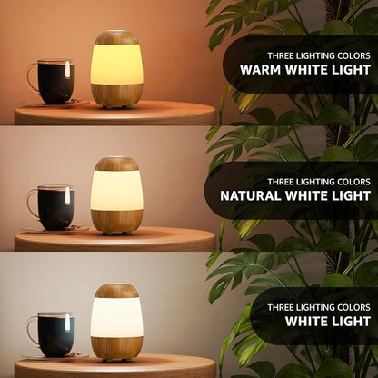 uuffoo 2 Pack Rechargeable Night Light Lamp 3 Color Touch Dimmable LED Portable Table Lamp Battery Operated, USB Changing, Small Cordless Lamp for Bedside Bedroom Travel