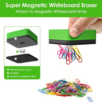 MaxGear Whiteboard Erasers, 48 Pack Magnetic Dry Erase Eraser, Mini Whiteboard Cleaning Pads for Classroom, Chalkboard Wiper Teacher Supplies for School, Office, Home, 6 Rainbow Color Set, 2 x 2 Inch