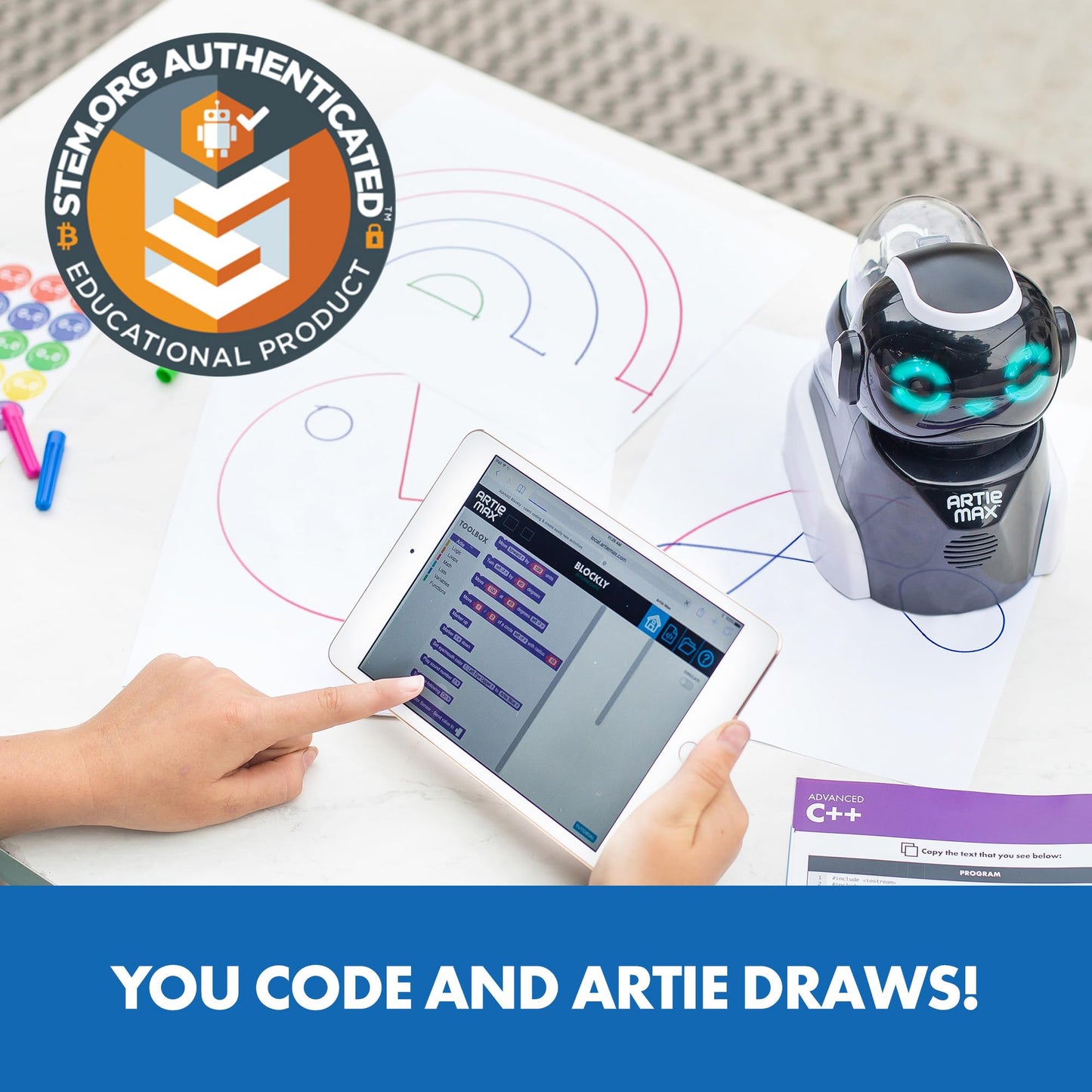 Educational Insights Artie Max the Coding & Drawing Robot - STEM Robot Toys & Coding for Kids, Learn Programming and Robotics, Programmable Interactive Toy for Boys and Girls Ages 8+