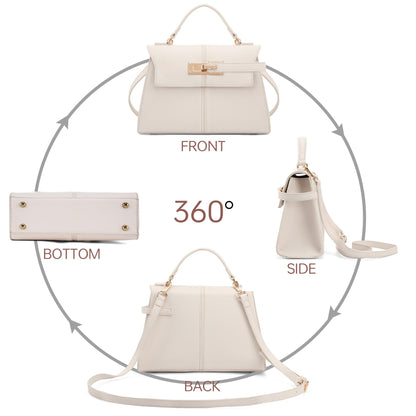 Goinsound Satchel Purses for Women Top Handle Purse for Travel - Beige