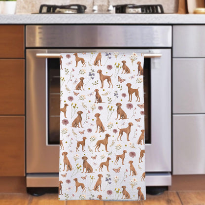 JNIAP Vizsla Dog Kitchen Towels Vizsla Lover Gift Vizsla Mom Gift Vizsla Owner Gift Hungarian Vizsla Dish Towels (Soil thindog kt)