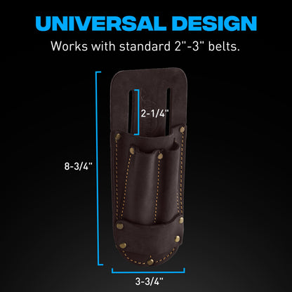 OX Pro Leather Utility Knife Pouch - Heavy Duty Tool Belt Holder for Box Cutter Holster, Pliers Pouch & Screwdriver - Oil Tanned Leather Tool Holster Fits 2 Inch Belts