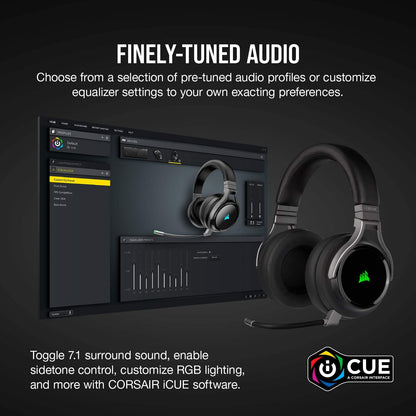 Corsair Virtuoso RGB Wireless Gaming Headset - High-Fidelity 7.1 Surround Sound w/Broadcast Quality Microphone - Memory Foam Earcups - 20 Hour Battery Life - Works with PC, PS5, PS4 – Carbon, Premium