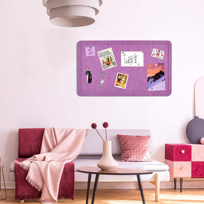 Vuzvuv Violet Purple 28"x16" Large Cork Board with 50 Push Pins for Valentine's Day, Self-Adhesive Bulletin Board for Wall, Felt Pin Vision Board for Paste Notes,Schedules Offices Home