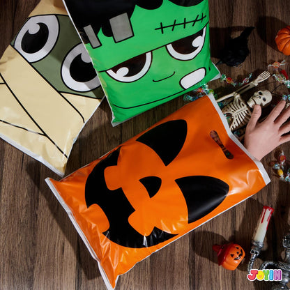 JOYIN 72 Pcs Halloween Goodie Bag for Trick-or-Treating, Plastic Snacks Bags for Kids Party Favors, Halloween Trick or Treat Candy Bags for Event Party Favor Supplies