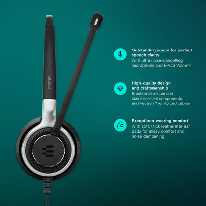 Sennheiser Consumer Audio SC 660 USB ML (504553) - Double-Sided Business Headset | For Skype for Business | with HD Sound, Ultra Noise-Cancelling Microphone, & USB Connector (Black)