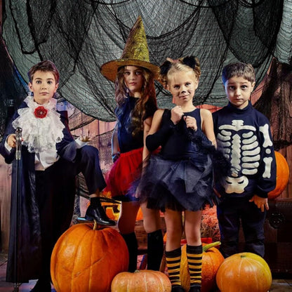 Sunlisky Halloween Creepy Cloth - 8 Pack Black - 76x30 Inch Cotton Gauze Fabric - DIY Spooky Decor for Haunted House,Spider Web,Ghost - Indoor Outdoor Halloween Party Decorations