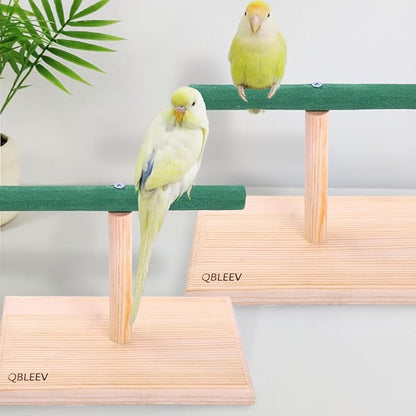 QBLEEV Small Bird Perch,Bird Play Stand,Portable Training Parrot Playstand, Bird Cage Toys for Cockatiels Conures Parakeet Finch Lovebirds