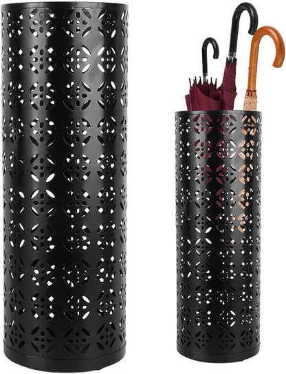 Round Umbrella Organizer Bin, Freestanding Metal Umbrella Holder Umbrella Stand Rack for Entryway, Canes Walking Sticks Holder Rain Collection for Home, Office (S 62x50cm / 24.41x19.69in)