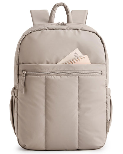 BAGSMART Backpack for Women, Travel Backpack with Large Side Pocket, 15.6 Inch Work College Backpack Purse, Waterproof Business Teacher Laptop Bag, Camel