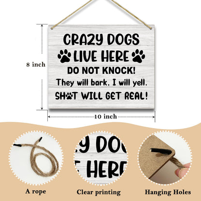 No Knocking Door Sign, Housewarming Gifts For Women Men Friend Coworker, Beware Of Dog Sign Dont Ring Doorbell Sign Do Not Disturb Sign Wooden Sign Wall Decor Wall Sign Hanging Sign -18