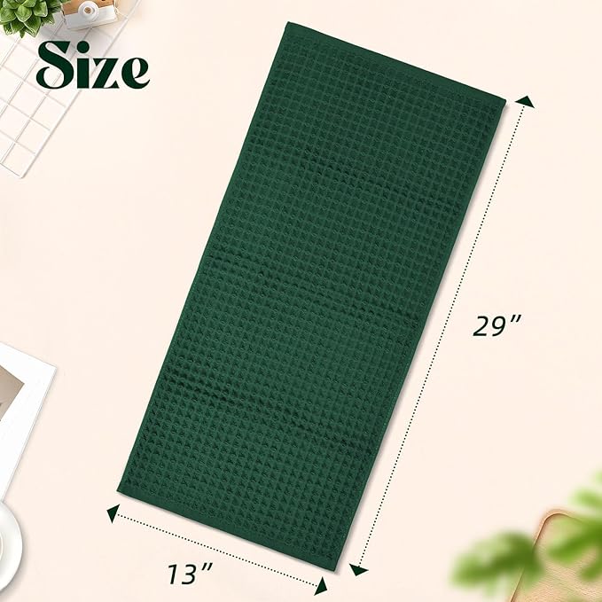 Jacquotha Waffle Hand Towels Set of 5 – Cotton, Quick Dry, Lint Free, 13” x 29”