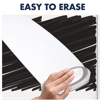 Quartet White Board Dry Erase Board Eraser, 6" x 2-3/8", Premium Max Clean for Dry Erase Markers, Includes Magnetic Caddy Holder, Home School Supplies & Home Office Accessories, Silver (DFEB5)
