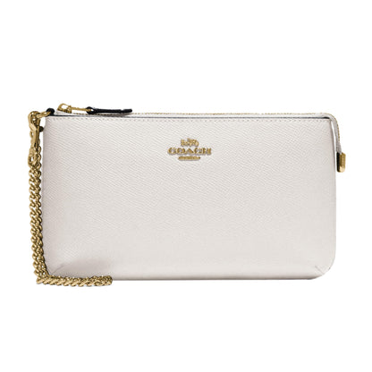 COACH Crossgrain Leather Wristlet w Chain