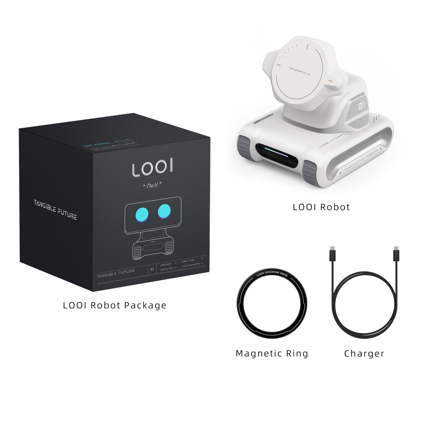 LOOI Robot-Starlight White-AI Desktop Companion,ChatGPT&Gemini Voice Interaction,Visual Understanding,Personality&Memory,10W Wireless Charging,Tech&Gadget Gift,Electronic pets,Toy,Geek,Desktop Setup