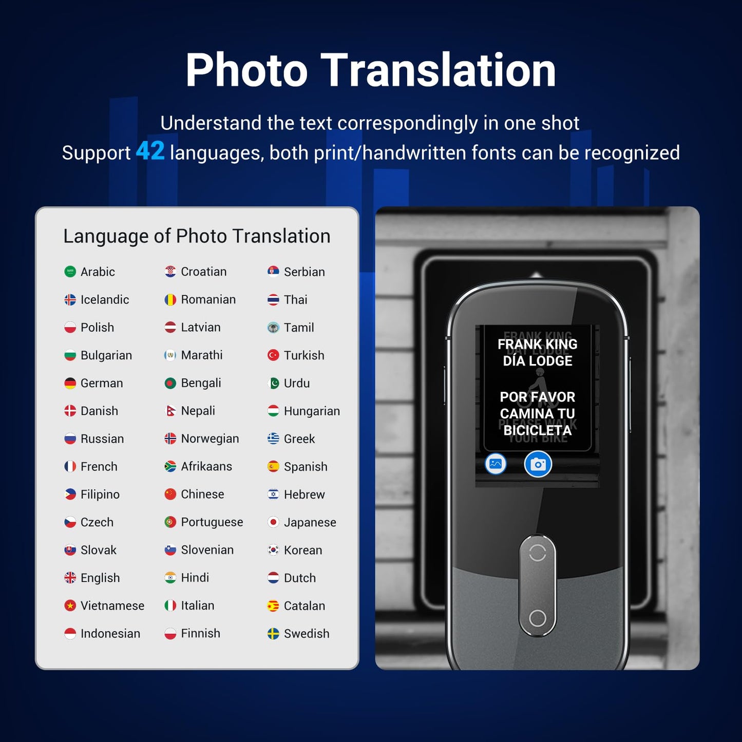 ANFIER Language Translator Device W09 Offline Support 144 Languages and Accents Real Time Translation 98% High Accuracy Fast Response in 1S Ideal for Travel, Learning and Business