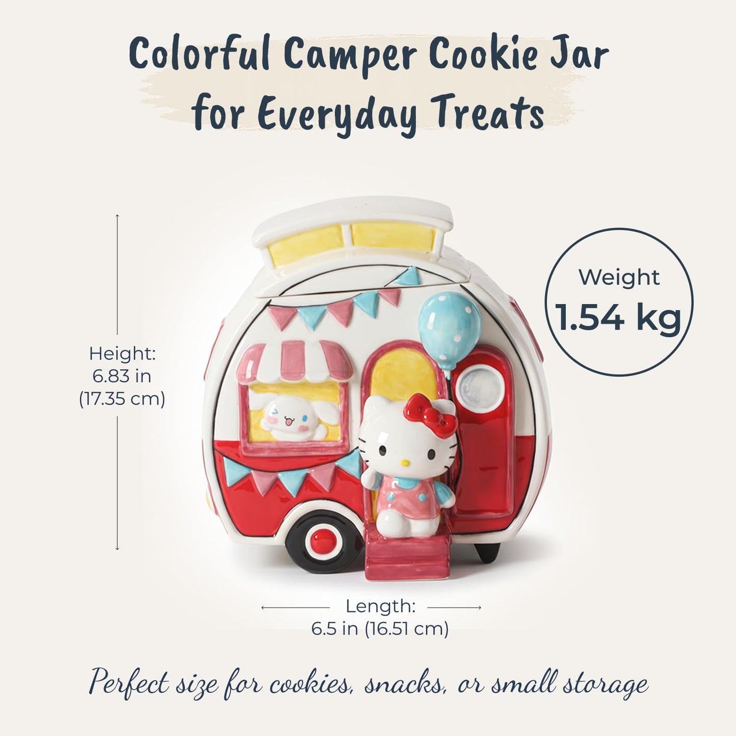 Blue Sky Clayworks Hello Kitty and My Melody Camper Cookie Jar, Home & Kitchen Accessories, Ceramic, 23801