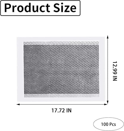 PINVNBY Rabbit Pee Pads,100 Pieces Disposable Cage Liners Black Carbon Super Absorbent Odor-Control,Bunny Potty Training Pad with Quick-Dry Surface for Cat Puppy Kitten Hamsters Chinchillas