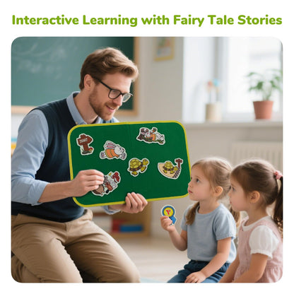 CHEFAN Felt Board Story Set, Flannel Board Stories for Toddlers Preschool, Three Little Pigs, Goldilocks and Three Bears, Hansel and Gretel, The Hare and Tortoise