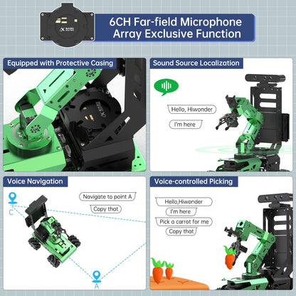 HIWONDER JetAuto Pro ROS2 Robot Car with 5DOF AI Vision Robotic Arm Support SLAM Mapping/Navigation/Autonomous Driving/Python for Engineering Student and Adults（Advanced Kit with Jetson Nano 4GB）