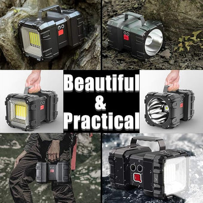 AlpsWolf Rechargeable Flashlight, LED Spotlight Flashlight 15000 Capacity 4000LM 20h Ultra-Long Standby Ultra Bright Flashlight Waterproof with USB Output as a Power Bank for Camping Accessories