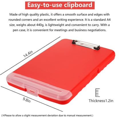 SFLHHDM Clipboard with Storage, Clip Boards 8.5x11, Plastic Clipboards with Pen Holder, Clip Board with Storage Compartments, Nurse Clipboard with Storage for Classroom, Student, Teacher