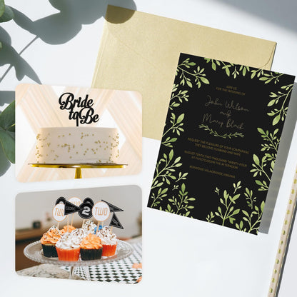 110lb Halloween Cardstock Paper 8.5 x 11 Heavy Card Stock, Goefun 50 Sheets Black Paper for Invitations, Resume, Business Card Stock（300 GSM）